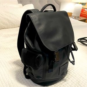 Coach Rivington soft grain black leather backpack
